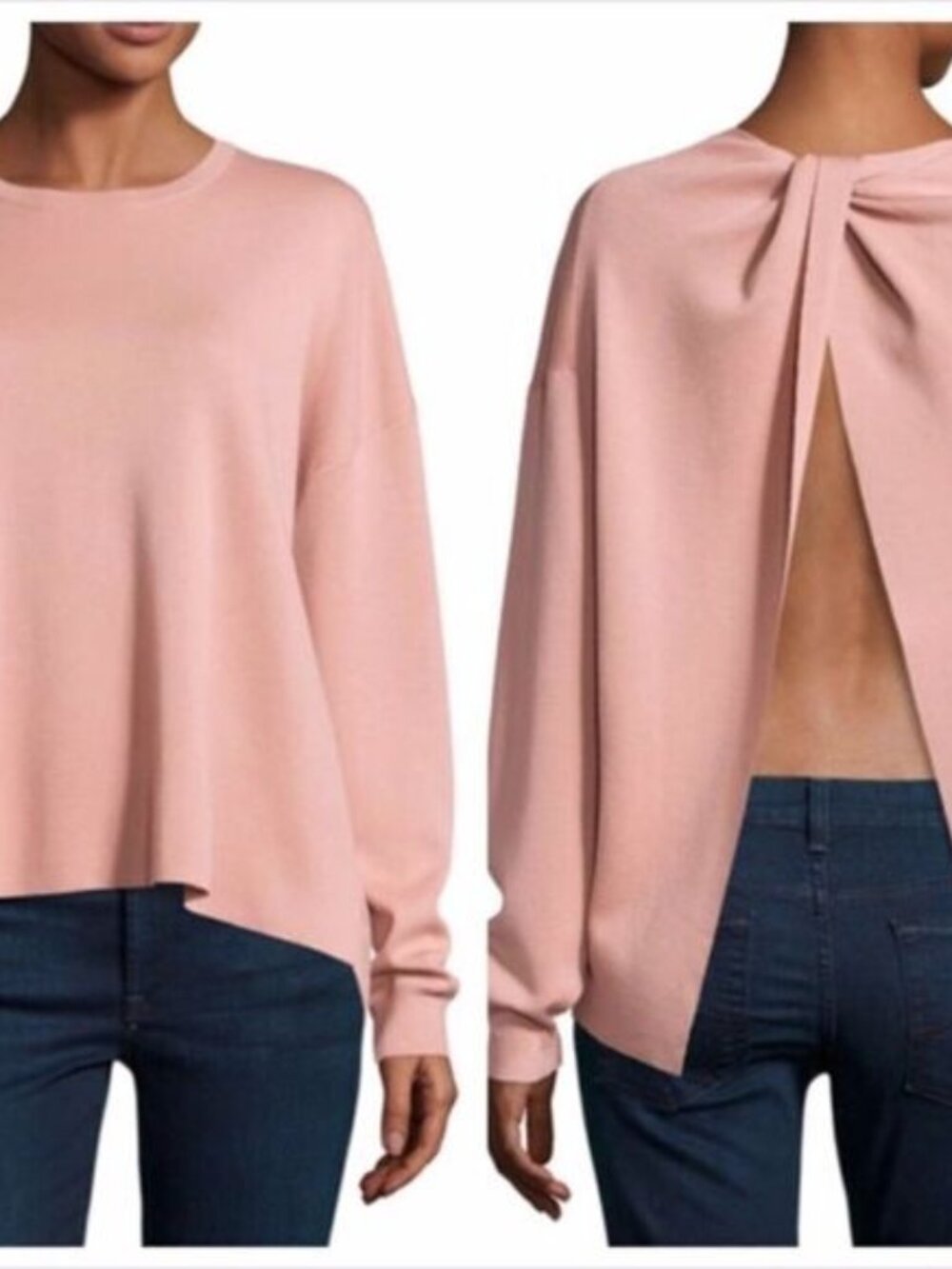 Theory Twylina Refine Flyaway-Back Sweater